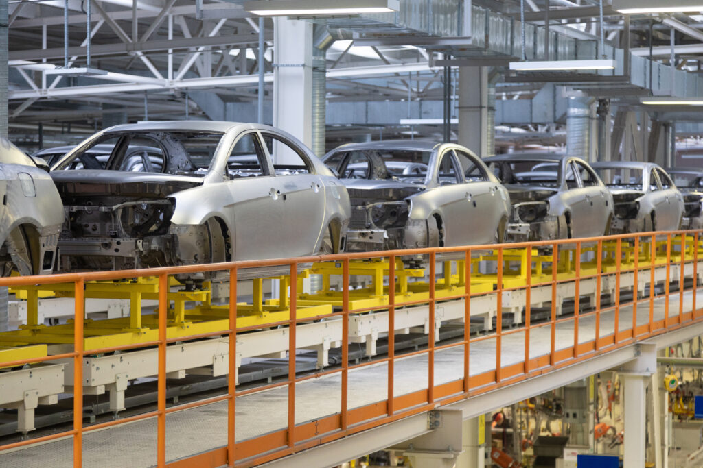 Industrial production facility supporting aluminum component processing